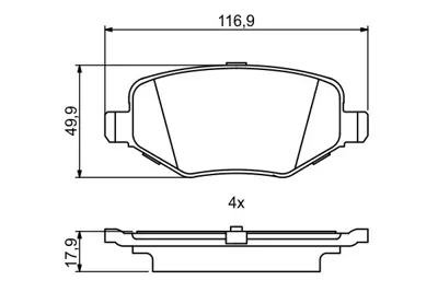 BOSCH 0 986 495 396 Fren Balatası Edge  Explorer Edge 3.5 4x4  Explorer 3.5  Explorer 3.5 4x4 DG1Z2200D