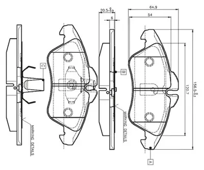 BOSCH 0 986 TB2 030 Fren Balatası On V-Class 638/2 97>03 Vıto 638 97>03 Sprınter 97>06 Lt 28/35 96>06 2DO698151 A9014210610
