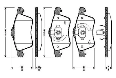 BOSCH 0 986 TB2 038 On Fren Balatası Transporter T4 (90 4.03) / (Gdb1282) 0986tb2038 7D0698151E