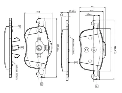 BOSCH 0 986 TB2 351 On Fren Balatası Volvo S60 01>s80 98 06 V70 I Iı 97> Xc70 00> 86349214