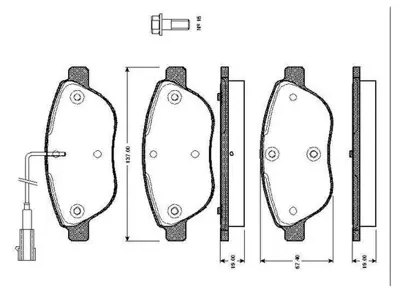 BOSCH 0 986 TB2 415 On Fren Balatası Doblo 1.9 Jtd 07> Stılo 77364599 9949276