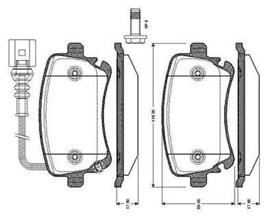 BOSCH 0 986 TB2 426 Arka Fren Balatası Transporter T5 Ym 04 / 03> (Gdb1557) (0986tb2426) 7H0698451B