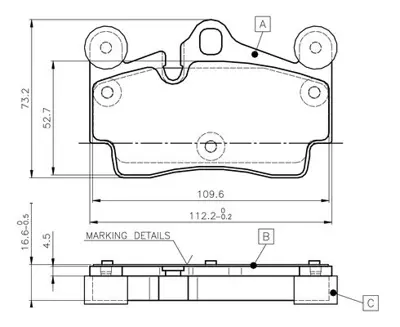 BOSCH 0 986 TB2 456 Arka Fren Balatası 18ınc Cayenne 3,2 10 / 03> Touareg 3,2 V6 5,0 V10 Tdı 10 / 02> 7L0698451B 7L6698451A 95535293902