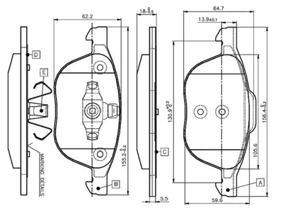 BOSCH 0 986 TB2 877 On Fren Balatası Mazda 3 03> Mazda 3 09> Mazda 5 05> Mazda 5 10> Focus Iı 04 /> Focus Iı C Max 04>07 31341301 3M512K021AB BPYK3323ZA