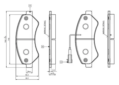 BOSCH 0 986 TB3 029 On Fren Balatası Ducato Boxer Jumper 2.2hdı / 2.2hdı / 3.0hdı 18q Fıslı 06> (Gdb1703) 77366021