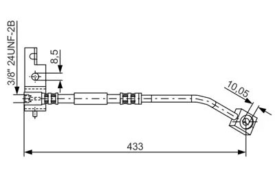 BOSCH 1 987 476 103 Fren Hortumu Sag; On 43300 Mm Pt Cruıser 2.0 06.2000 - 12.2005; Pt Cruıser 2.2 Crd 09.2002 - 12.20 