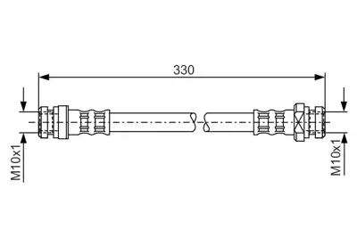BOSCH 1 987 476 190 Fren Hortumu; Arka 33000 Mm Matrıx 1.6ı 08.2001 - 04.2010; Matrıx 1.5 Crdı 07.2001 - 01.2006; Matr 5873717000