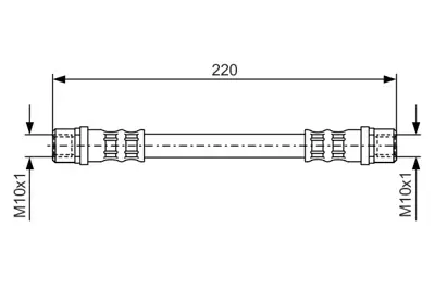 BOSCH 1 987 476 203 Fren Hortumu; Arka 22000 Mm Corsa 1.2 I 16v 09.2000 - 06.2004; Corsa 1.0 I 12v 09.2000 - 08.2003; 9191263