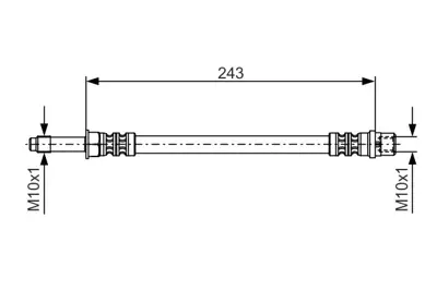 BOSCH 1 987 476 313 Fren Hortumu Dıs Arka24300 Mm Transporter T5 1.9 Tdı 04.2003 - 11.2009; Transporter T5 1.9 Tdı 01 7H8611779