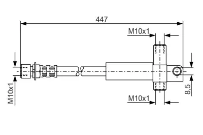 BOSCH 1 987 476 614 Fren Hortumu; Arka 44700 Mm Transıt Ft 080 2.5 D 08.1994 - 08.2000; Transıt Ft 100 2.5 Td 08.1994 92VB2282AA