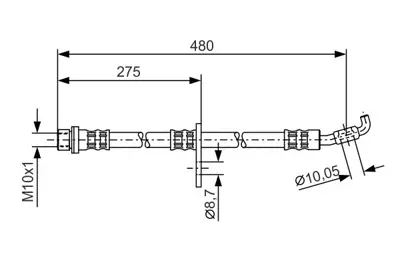 BOSCH 1 987 476 757 Fren Hortumu Sag; On 48000 Mm Rav4 2.0 02.1996 - 08.2000; Rav4 2.0 4x4 04.1994 - 08.2000; Rav4 2.0 9094702781