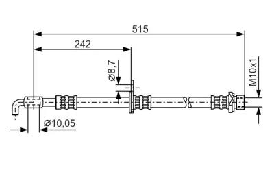 BOSCH 1 987 476 780 Fren Hortumu Sag; On 51500 Mm Aygo 1.0 02.2005 - ; 107 1.0 06.2005 - 08.2010; C1 1.0 06.2005 - 08. 4806E1 90947W2002