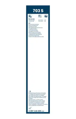 BOSCH 3 397 118 205 Sılecek Supurgesı On (700/650) Vıano W639 03> Vıto W639 03> 