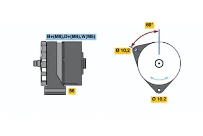 BOSCH 0 120 469 579 Alternator 16 S 23 04.1986 12.1998; 19 S 28 01.1988 12.1998; 19 S 24 01.1988 12.1998; 17 S 21
