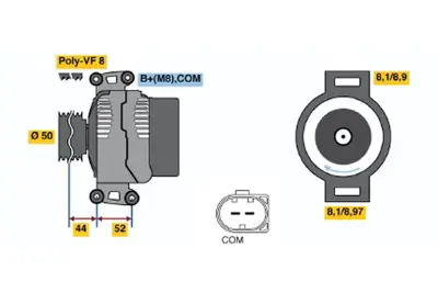 BOSCH 0 121 813 005 Alternator Ml 420 Cdı 4matıc 02.2006 04.2009; Gl 420 Cdı 4matıc 02.2006 04.2009; Gl 450 Cdı 4ma A6291500450