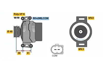 BOSCH 0 124 525 059 Alternator 14 V 150 A  Bmw E46 E81 E82 E87 E90 E60 E83 E84 N40 N42 N45 N46 N 12317533270