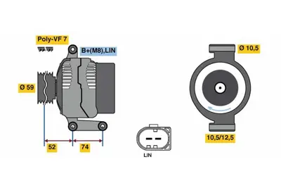 BOSCH 0 125 711 046 Alternator CC1T10300CB