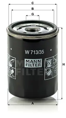 MANN FILTER W 713/35 Yag Fıltresı Mıtsubıshı MN960320