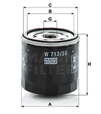 MANN FILTER W 713/36 Yag Fıltresı 1449182 WLY414302TT