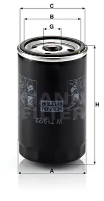 MANN FILTER W 719/22 Yag Fıltresı Ford 5025130 94410720190