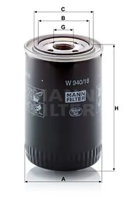 MANN FILTER W 940/18 Fıltre 11700375 5839691H10 6005000929 9091520001 WD5T6731B