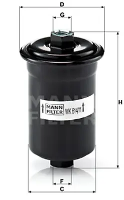 MANN FILTER WK 614/11 Yakıt Fıltresı General Motors 2393054061 3191134000AT