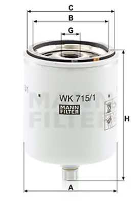 MANN FILTER WK 715/1 x Fıltre 