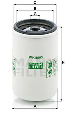MANN FILTER WK 8003 x Fıltre 36845