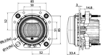 HELLA 1F0 011 988-131 Spot Lambasi Kristal Sol/Sag Mercedes Benz 23048172 A0005443247