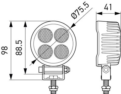 HELLA 1G0 357 111-002 Calısma Lambası 12v-24v Sıyah 98 Mm 