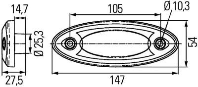 HELLA 2PS 344 690-617 Yan İz Lambası 