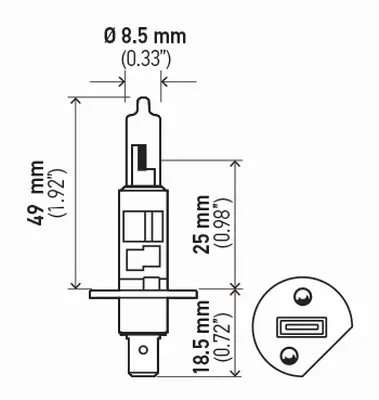 HELLA 8GH 178 555-031 Ampul H1 55w 12v P14 5s 