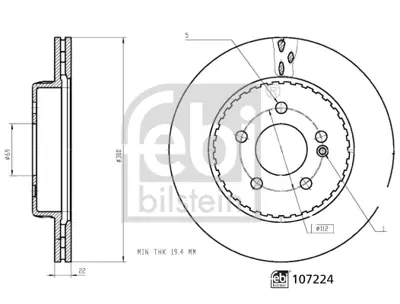 FEBI BILSTEIN 107224 Fren Dıskı Arka A0004231812