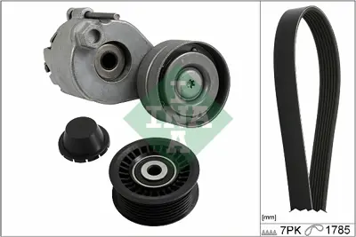 INA 529 0302 10 V Kayıs Setı 7pk1785+gergı+7 Kanal Kasnak 8200833554