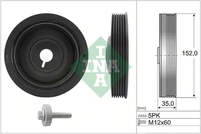 INA 544 0054 20 Krank Kasnagı Clıo Iı Kangoo I Iıı Megane Iı Scenıc Iı Symbol 1,6 16v / 1,5dcı (K9k K4m) 12303BN700 8200477938