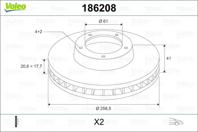 VALEO 186208 Fren Dıskı Ön 4020600QAA 8201464598