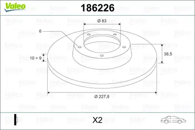 VALEO 186226 Fren Dısk Aynası On Duz 228 Mm R12 Toros 7701466540