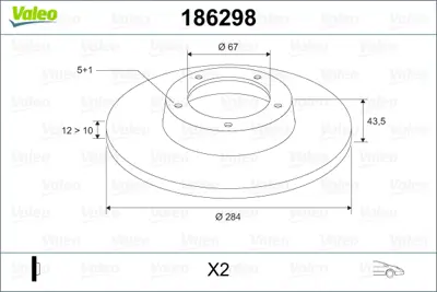 VALEO 186298 Fren Dıskı On (Havalandırmasız) C-Class W202 93>00 A2024210212