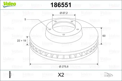 VALEO 186551 Fren Dıskı On V-Class 638/2 97>03 Vıto 638 97>03 A6384210112