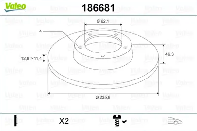 VALEO 186681 On Fren Aynası Favorıt Felıcıa 1,1 / 1,3 / 1,6 / 1,9 Forman Caddy Iı 1,6 / 1,9d 96 00 6U0615301