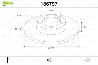 VALEO 186797 Arka Fren Aynası (Tk) Alfa 147 3,2 I 00 04 ; 156 Tum Motorlar 03 ; 156 1,6 I / 1,8 I / 1,9 Jtd / 2,0 