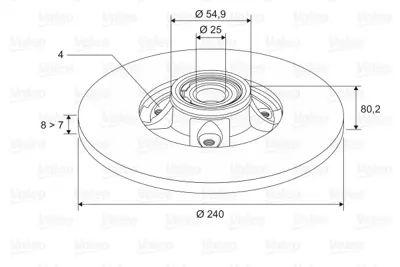 VALEO 186897 Rulmanlı Arka Fren Aynası (Dıskı) Megane Iı Clıo Iıı Modus 1,2 / 1,4 / 1,5dcı / 1,6 / 1,8 / 1,9dcı / 