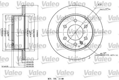 VALEO 187142 Fren Diski Arka X1 Mb Sprinter 906 3t/3.5t 2006 - 9064230012 A9064230012