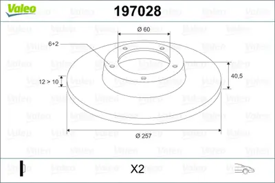 VALEO 197028 Fren Diski Ön X2 Fıat Grande Punto 199 10/2005 1.2 İ. 1.3 Mjtd. 1.4 Mpi. 1.4 İ 55700918 569022