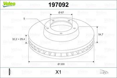 VALEO 197092 Fren Dıskı On 4-Matic W166 15>19 C292 15>19 W251 06>12 A1644211312