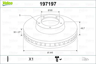 VALEO 197197 Fren Dıskı Ön 1K0615301M