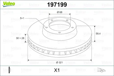 VALEO 197199 Fren Dıskı Ön 4F0615301E