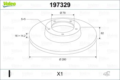 VALEO 197329 Arka Fren Aynası Adet Boxer Iı Iıı 02 Ducato Iı Iıı 02 Jumper Iı Iıı 02 280x16x5dl 1.8 Q 4249K9 71740117