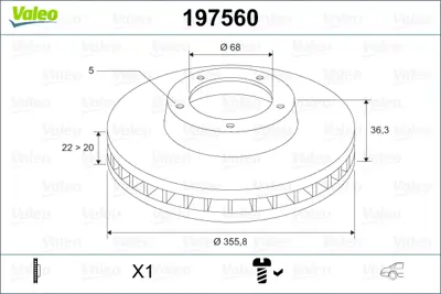 VALEO 197560 Arka Fren Aynası (356x22mm) Audı A6 A6q A7 A8 A8q 10>14 4H0615601P