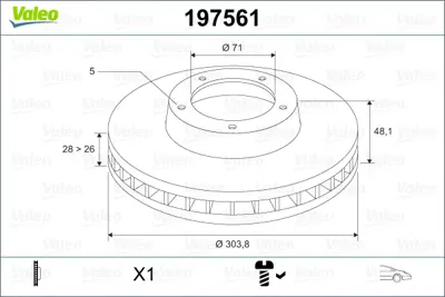 VALEO 197561 Fren Dıskı Ön 4249A3 4249K1 9686324780